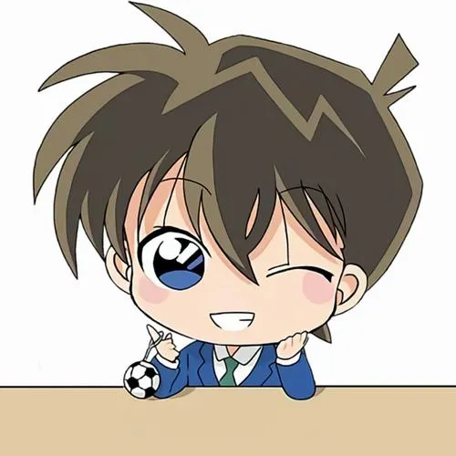 22 Ảnh Shinichi Chibi cute phong cách hoạt họa đường nét phối vest xanh chuẩn
